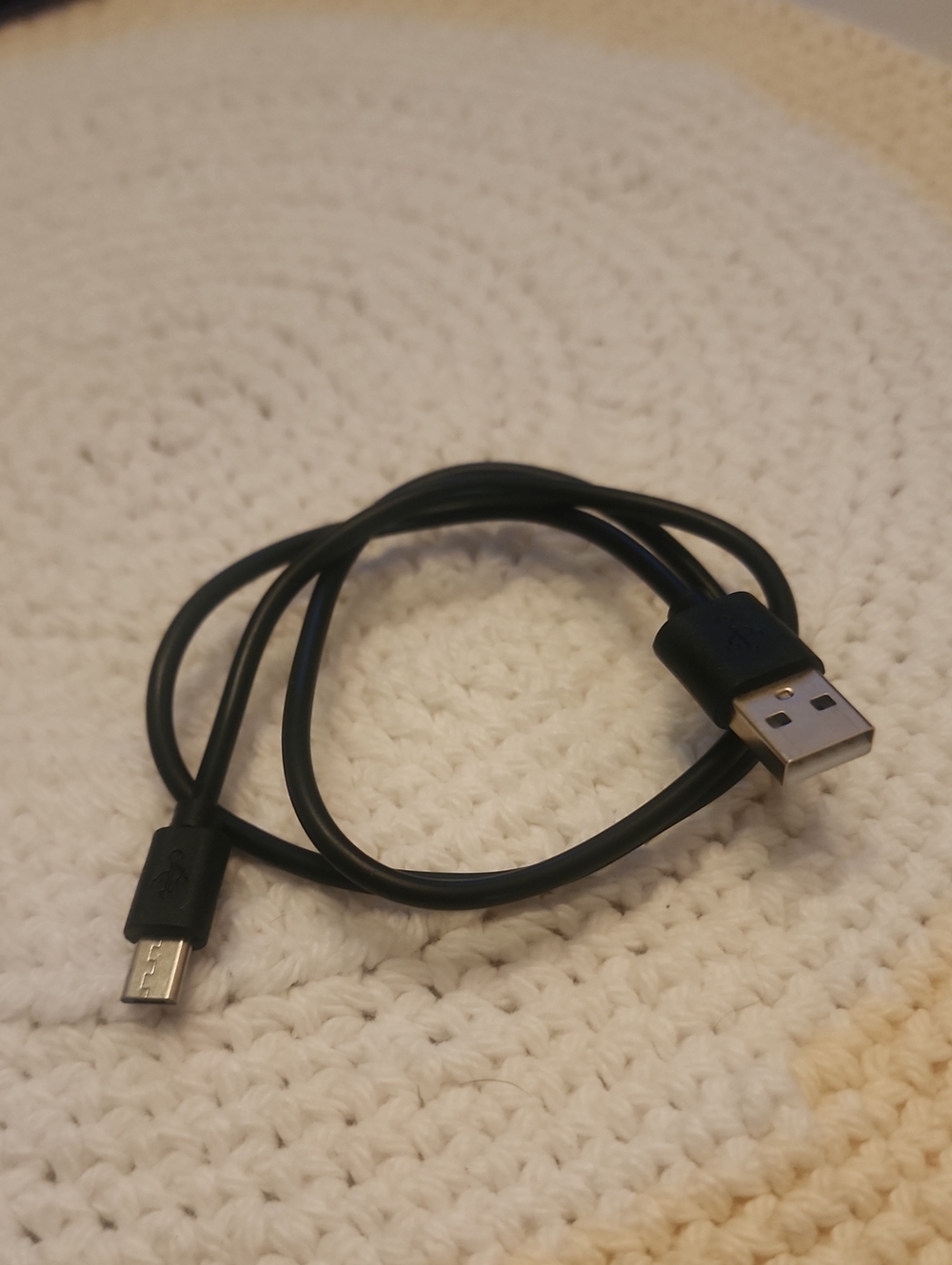 Black Micro USB to USB-A Charging Cable - Universal 12"